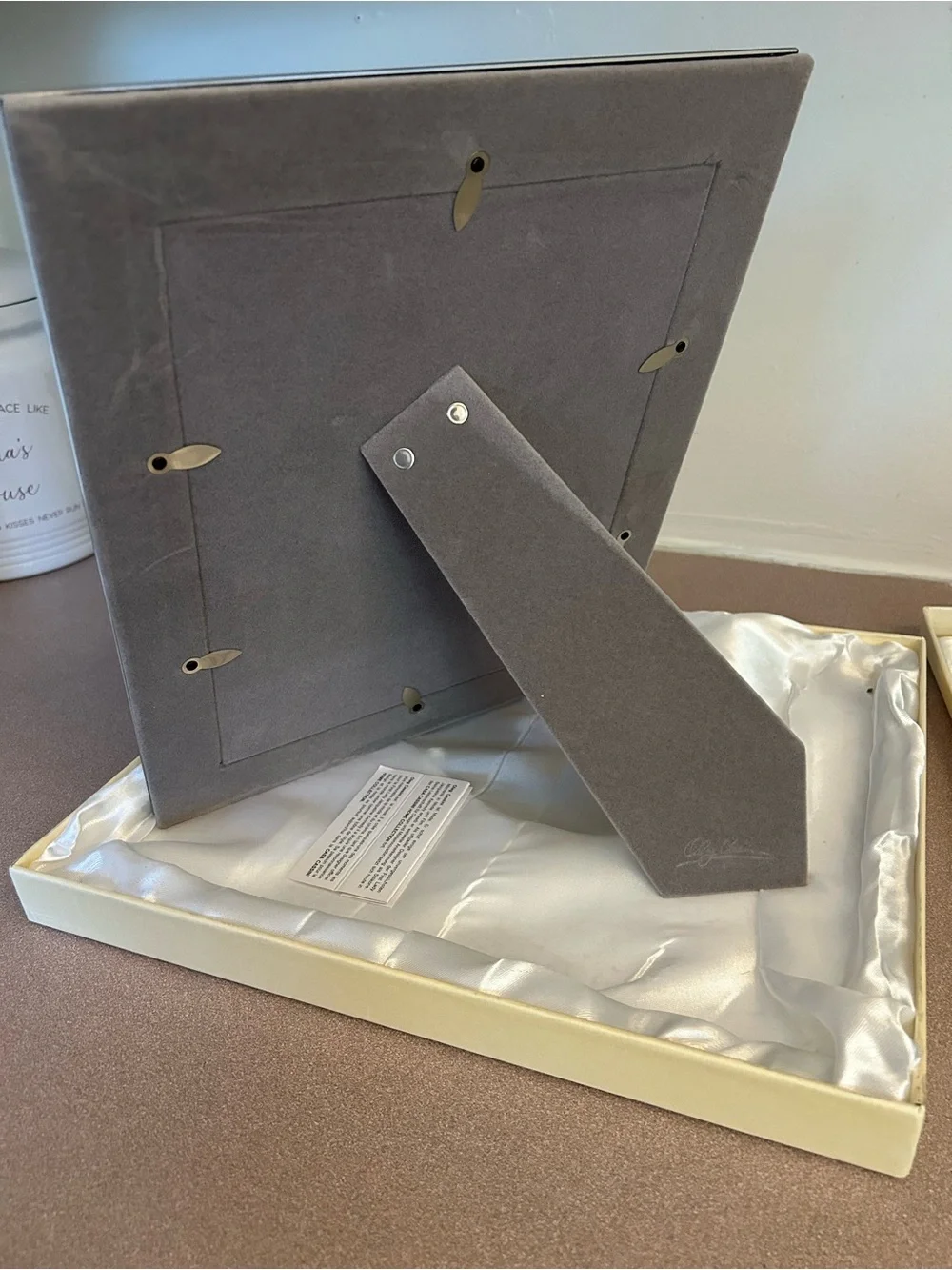 Oleg Cassini Crystal Hematite Picture Frame in Hematite Finish